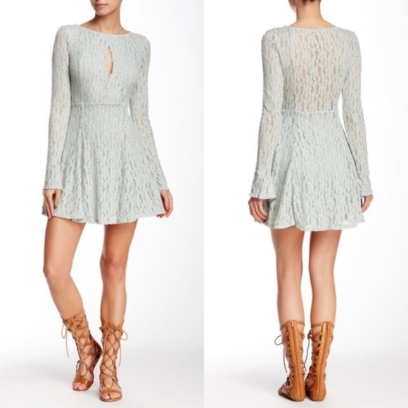 Free People Dresses & Skirts - Free People Corded Lace Fit Flare Dress Size Small